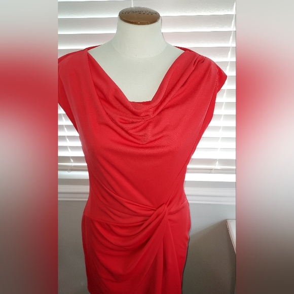 W118 By Walter Baker Coral "Hana" Knotted Waist Dress NWT - Picture 2 of 6